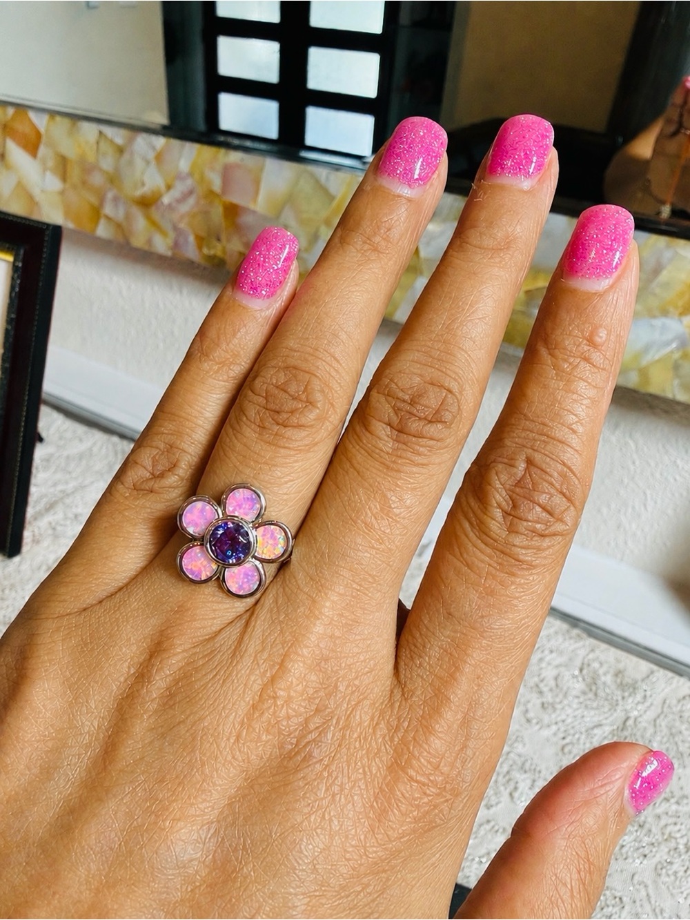 Sterling silver flower ring